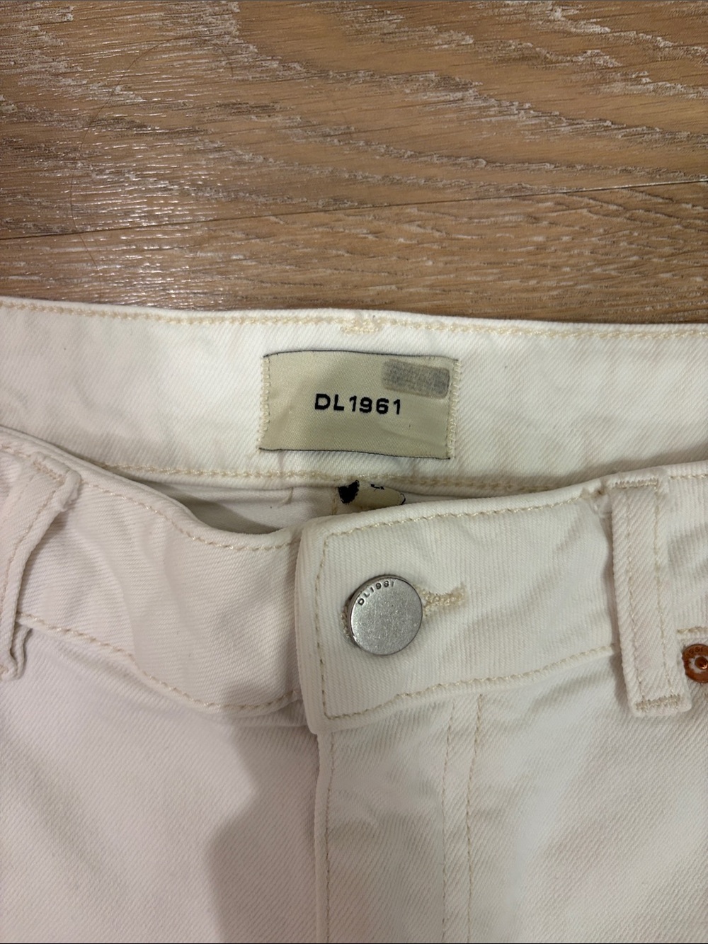 DL1961 White Denim Skirt with Front Button Detail - Picture 2 of 6